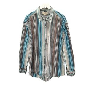 J. Crew Men’s Size XXL Multicolor Stripes Button Down Long Sleeve Shirt Cotton